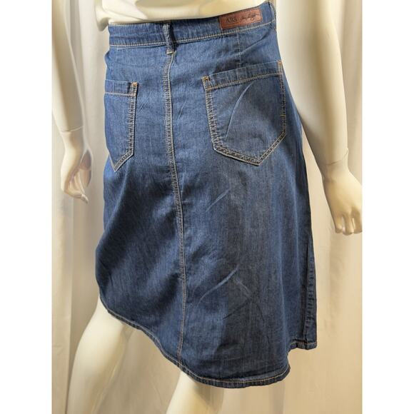 ABS Button Knee Length Denim Skirt, Indigo Denim, Sz: 30, 64-55 - Picture 5 of 16